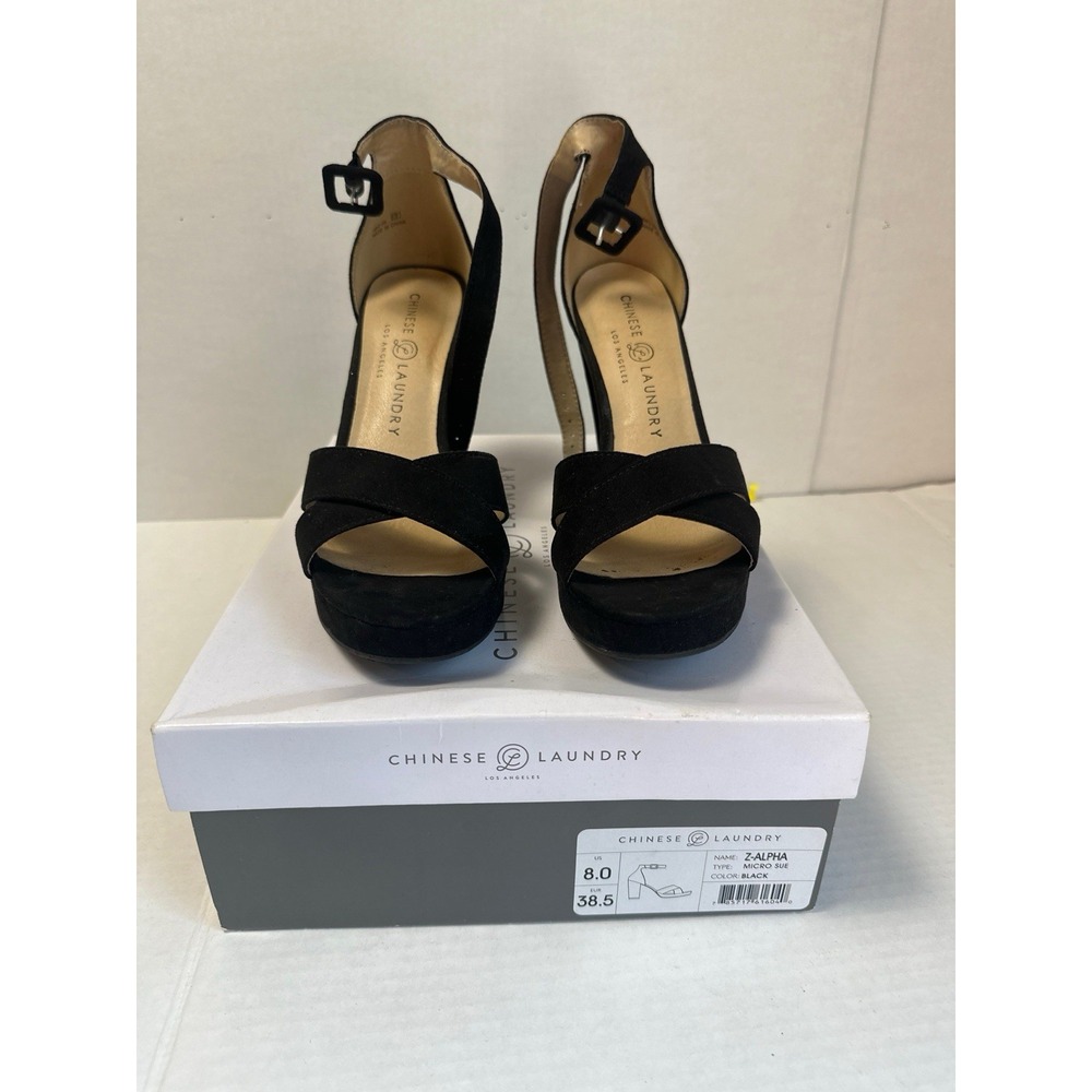 Chinese Laundry Z-Alpha Black Platform Heels Size 8